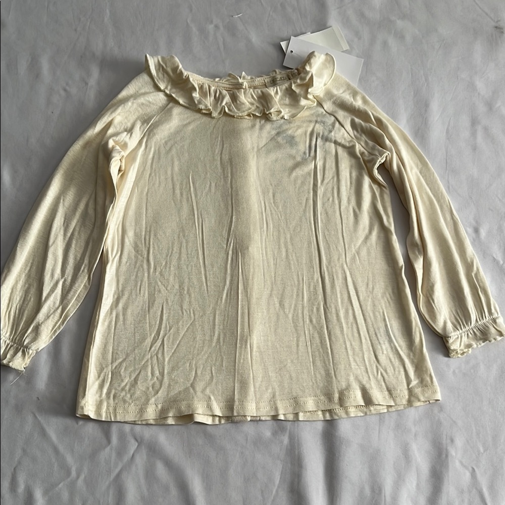 Chelsea & Violet BabyCream Ruffled Blouse with Peter Pan Collar